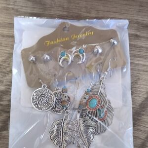 Silver and Turquoise Fashion Jewelry Set